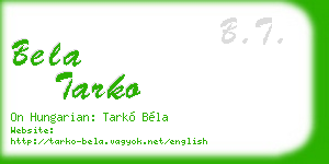 bela tarko business card