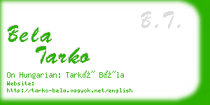 bela tarko business card
